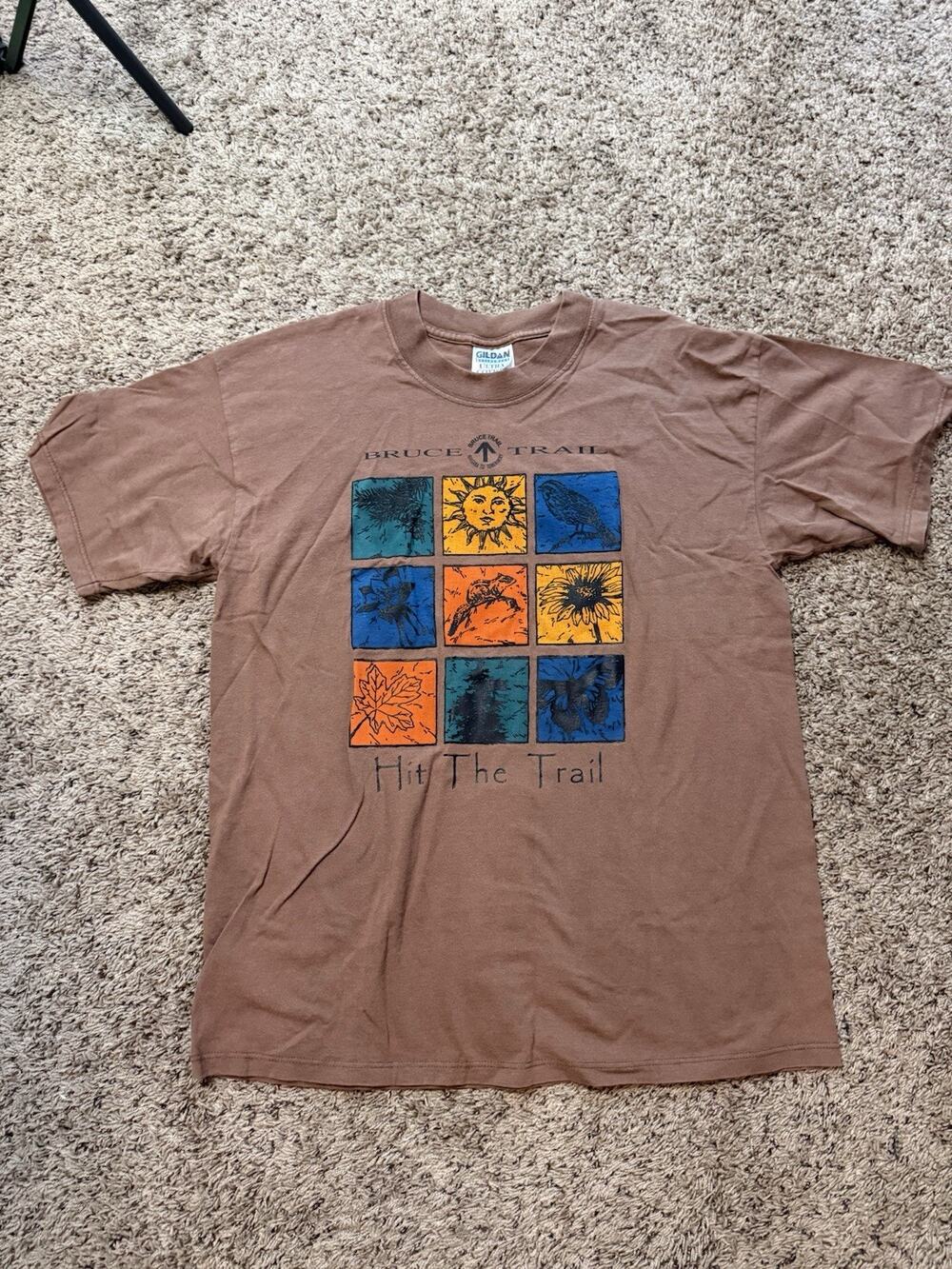 Vintage Bruce Trail Hit The Trail T Shirt nature motifs